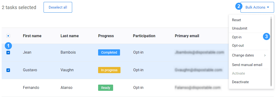 Bulk tasks