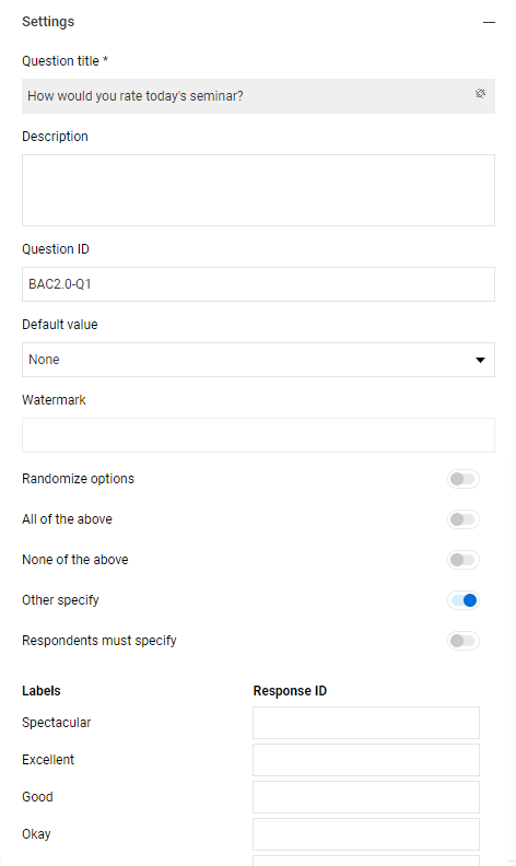 choice settings