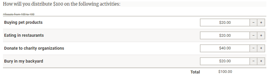 Constant sum vertical question example