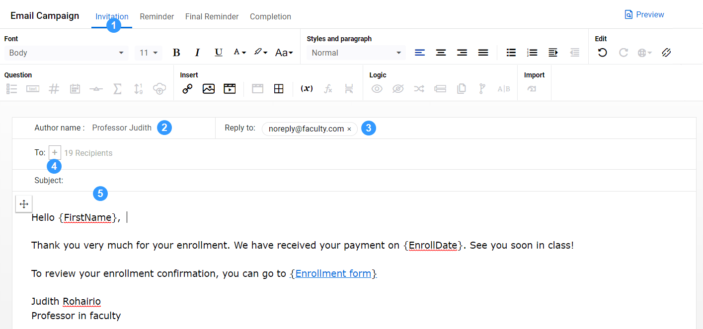 Email content