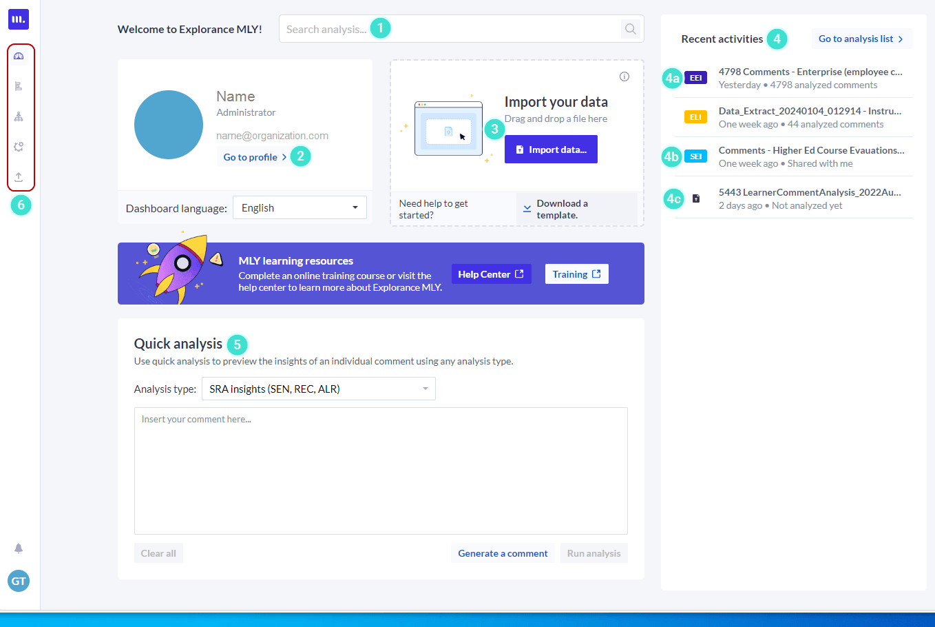 After logging in to BlueM, users view this home page