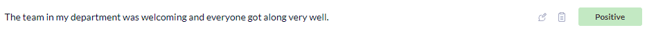 Positive sentiment - team was welcoming