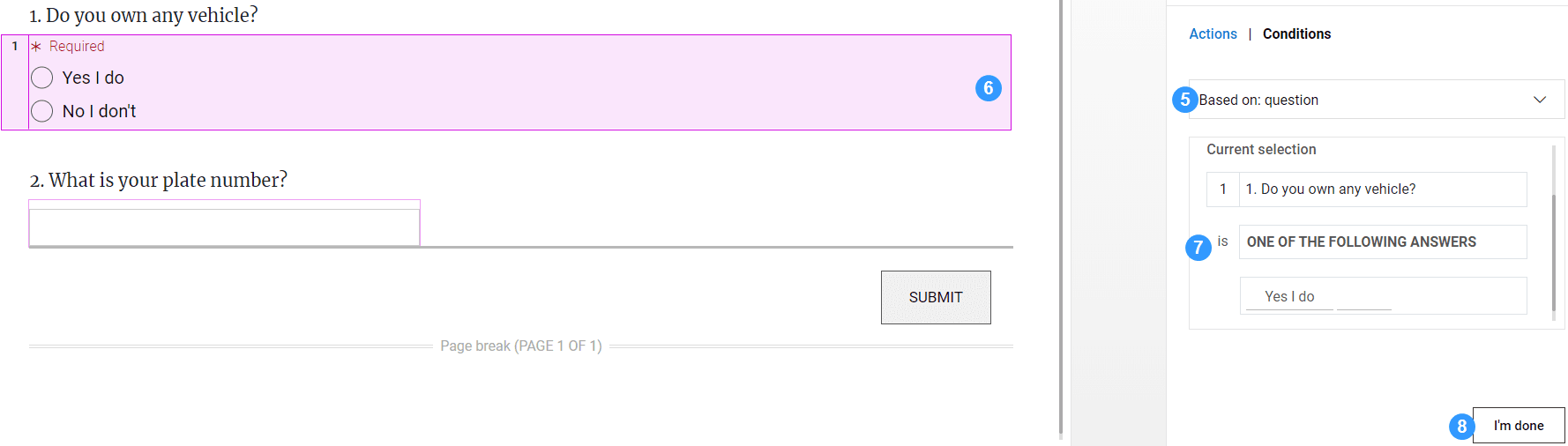 Save the question logic