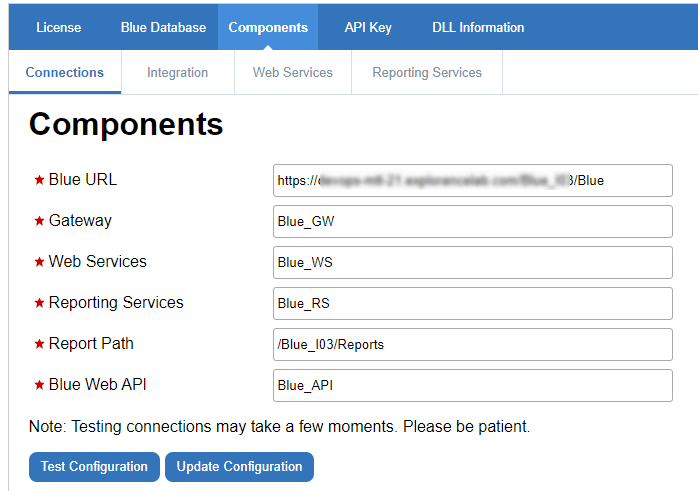 Blue System Administration Console - Web Services